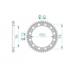 Couronne alu SWM RS-GS/TF1/TF3 49 dents