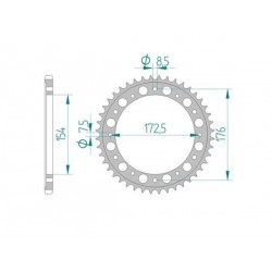 Couronne alu SWM RS-GS/TF1/TF3 46 dents