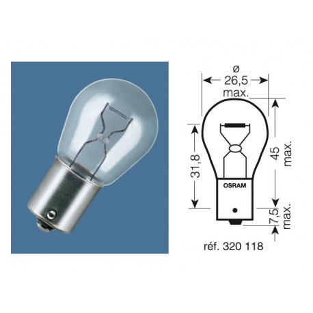 Ampoule feu stop 12V -21W BA15S