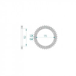 Couronne alu Renthal Yamaha IT YZ TT 1980-1998 48 dts