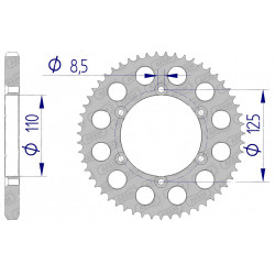 Couronne alu Fantic 80 - AIM 80 - Kram-it 80 56 dents