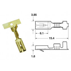 Cosse femelle série 110ML Ø 0,85 / 1,25mm