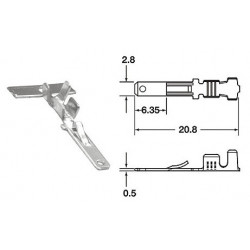 Cosse mâle série 110ML Ø 0,85 / 1,25mm